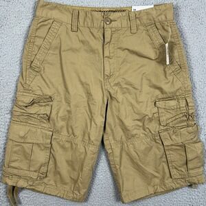 NEW Old Navy Mens 29 Shorts Cargo Tan Flat Front Pockets Authentic Fast Shipping